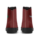 Maroon Leather Black Outsole Boots