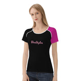 Black And Pink Sleeve Top