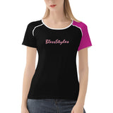 Black And Pink Sleeve Top