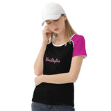 Black And Pink Sleeve Top