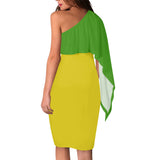 Lemon Lime Pepper Evening  Dress
