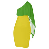 Lemon Lime Pepper Evening  Dress