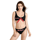Black And Red Bow Bikini Swimsuit