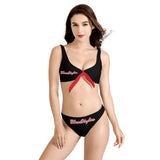 Black And Red Bow Bikini Swimsuit