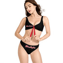 Black And Red Bow Bikini Swimsuit