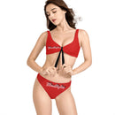 Red And Black Bow Bikini Swimsuit
