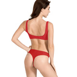 Red And White Bow Bikini Swimsuit