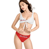Red And White Bow Bikini Swimsuit