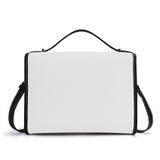 White Black Leather Satchel Handbag
