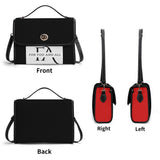 Black Red Leather Satchel Handbag