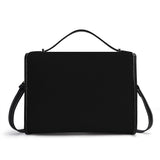 Black Red Leather Satchel Handbag