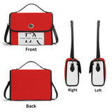 Red White Leather Satchel Handbag