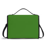 Green Brown Leather Satchel Handbag