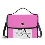 Pink Turquoise Leather Satchel Handbag
