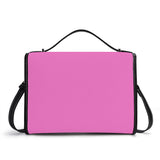 Pink Turquoise Leather Satchel Handbag