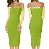 Olive Cream Long Sleeve Wrap Dress
