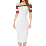 White Short Sleeve Wrap Dress