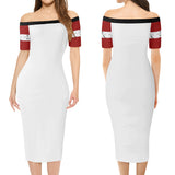 White Short Sleeve Wrap Dress