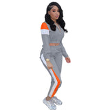 Multi Color Cropped  Hooded Sweatsuit