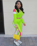 Multi Color Cropped  Hooded Sweatsuit