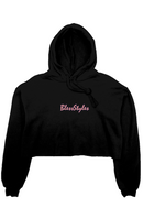 Black Crop Fleece Hoodie
