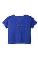 Blue Mesh Crop Tee