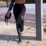 Metal Toe Front Zipper Knee High Boots