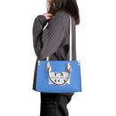 Blue Luxury Leather Tote HandBag