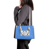 Blue Luxury Leather Tote HandBag