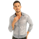 Casual Slim Fit Shiny Dress Shirt
