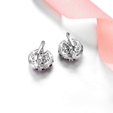 Natural Red Garnet Solid  Earring