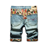 Ripped Slim Blue Washed Shorts