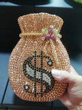 Crystal Diamond Money Bag Clutch