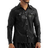 Leather Style Dress Shirt