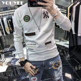 Winter Cotton Embroidery O-Neck Sweater