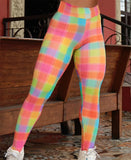 Color Plaid Sports Leggings