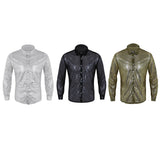 Casual Slim Fit Shiny Dress Shirt