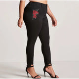 Plus Size Floral Rose Jeans