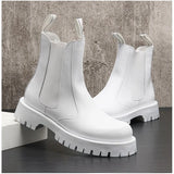 White Casual boots Zipper Punk Boots