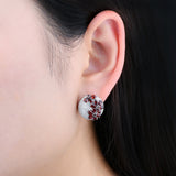 Natural Red Garnet Solid  Earring