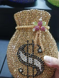 Crystal Diamond Money Bag Clutch