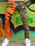 Straight Orange And Camo Jeans