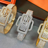 Crystal Zircon Belt Bangle Bracelet