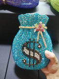 Crystal Diamond Money Bag Clutch