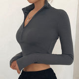 turtleneck Zipper  crop top