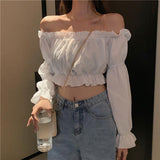 Off Shoulder Long Sleeve Tube Top
