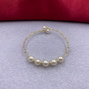 Natural Pearls 18k Gold Bangle Bracelet