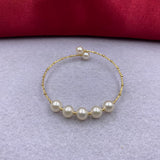Natural Pearls 18k Gold Bangle Bracelet