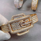 Crystal Zircon Belt Bangle Bracelet