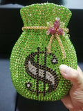 Crystal Diamond Money Bag Clutch